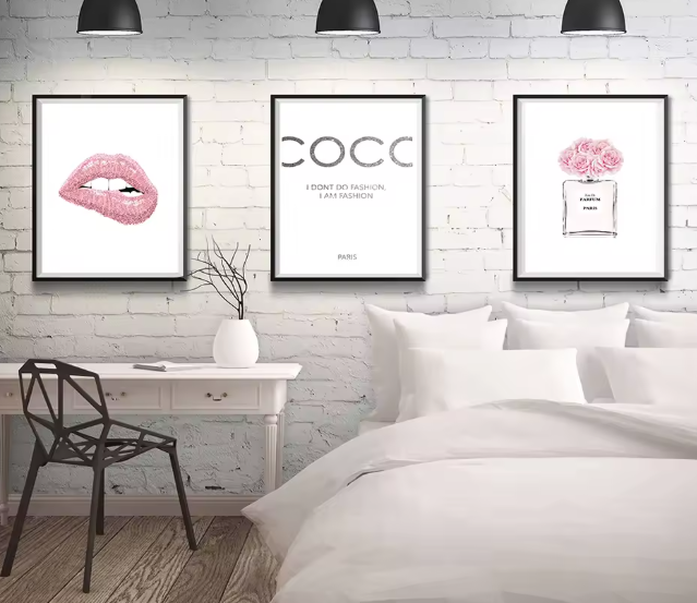 Premium Wall Art - Pink Coco Range (Multiple Sizes Available)