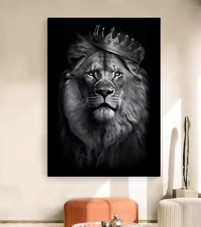 Premium Wall Art - King of the Jungle Crowned Lion (Multiple Sizes Available)