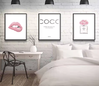 Premium Wall Art - Pink Coco Range (Multiple Sizes Available)