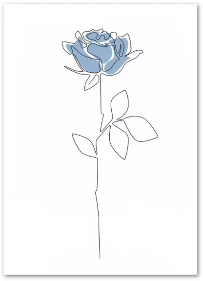 Premium Wall Art - Whispers in Bloom: Minimalist Floral Line Art (Multiple Sizes Available)