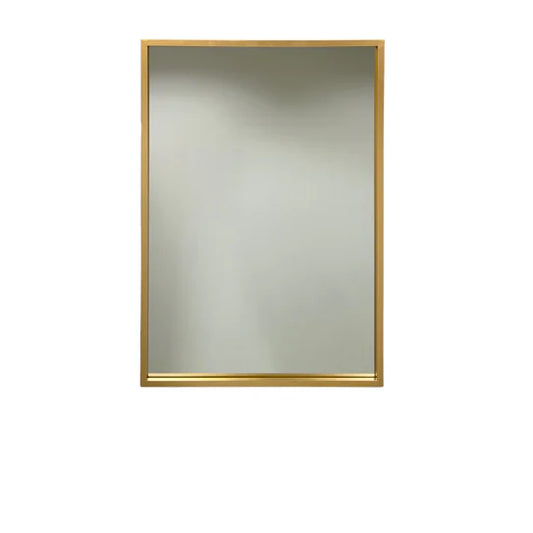 Golden Edge: Modern Rectangular Wall Mirror