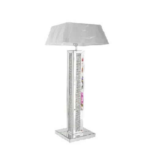 Radiance Column: Mirrored Crystal Floor Lamp