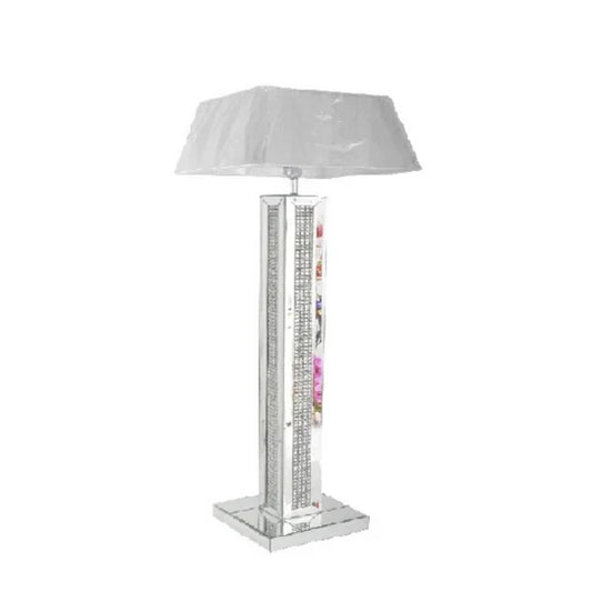 Radiance Column: Mirrored Crystal Floor Lamp