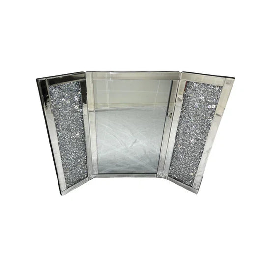 Glimmer Luxe: Glamorous Tri-Fold Vanity Mirror