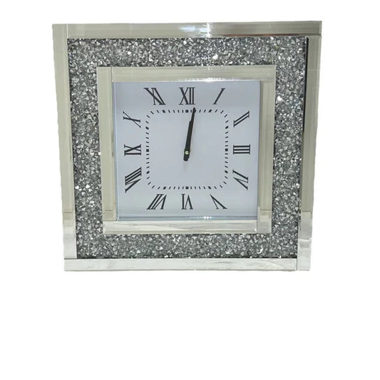 Crystal Noir: Glam Square Wall Clock