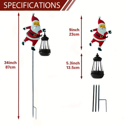 GlowFest Solar Festive Lantern Hero - Decorative Lights - Festive Santa Claus Figurine with Lanterns, Energy-Efficient Outdoor Holiday Decor for Garden