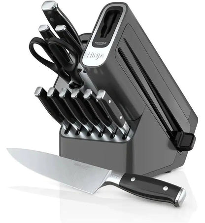 Ninja K32012 Knife Set with Built-in Sharpener and Benchtop Block, 12 Pieces, Black