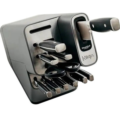 Ninja K32012 Knife Set with Built-in Sharpener and Benchtop Block, 12 Pieces, Black